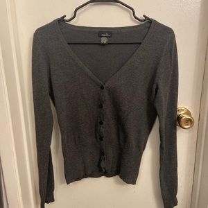 soft gray cardigan